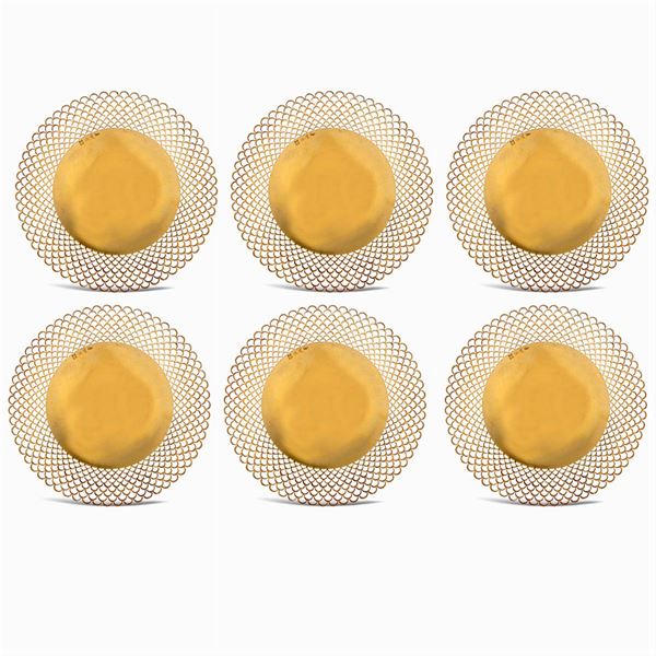 Dodici sottopiatti in vermeil