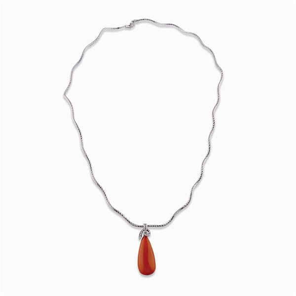Collanina in oro bianco 18kt a maglia elastica
