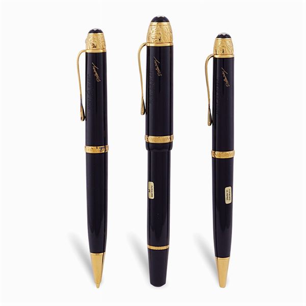 Collezione Montblanc, set tre penne Voltaire
