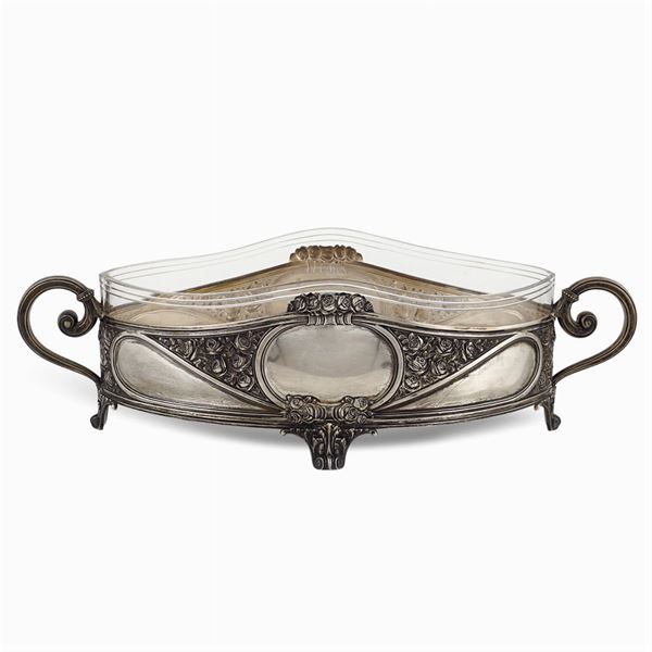 Silver and glass centerpiece  (Germany, 19th-20th century)  - Auction Fine Silver & The Art of the Table - Colasanti Casa d'Aste
