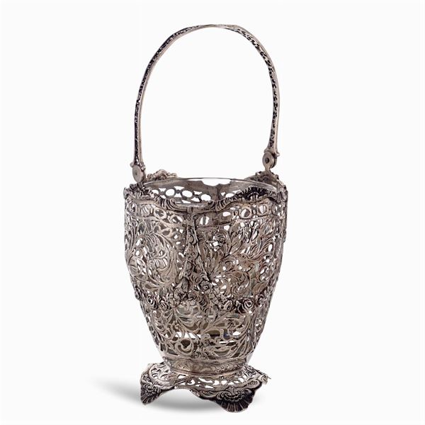 Silver basket with handle