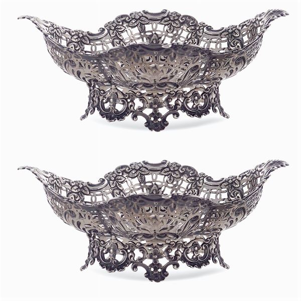 Pair of silver baskets