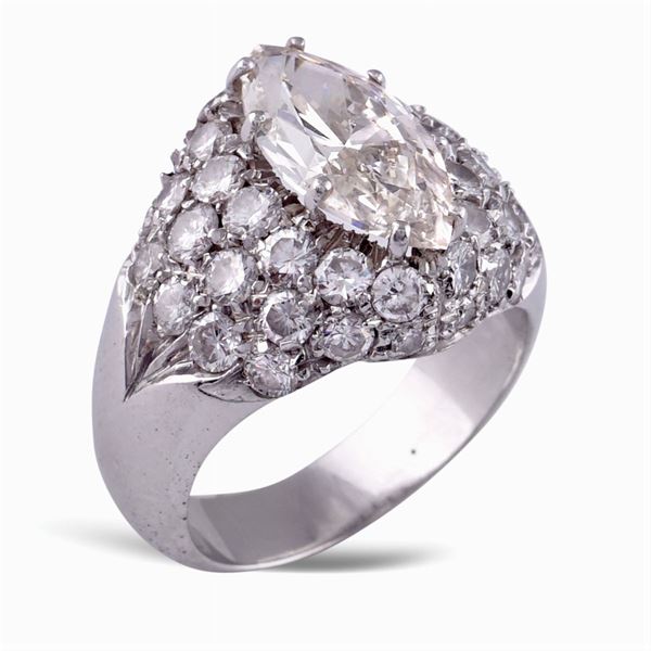 Anello in oro bianco 18kt e diamante