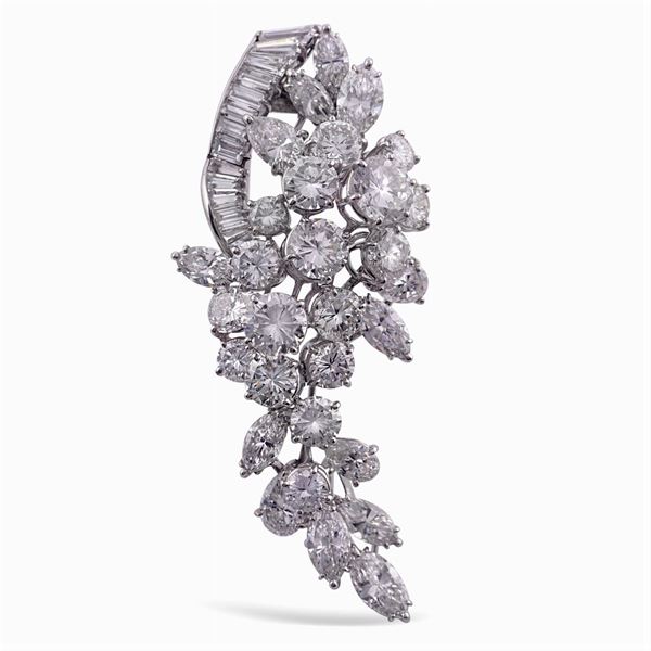 Platinum and diamond brooch