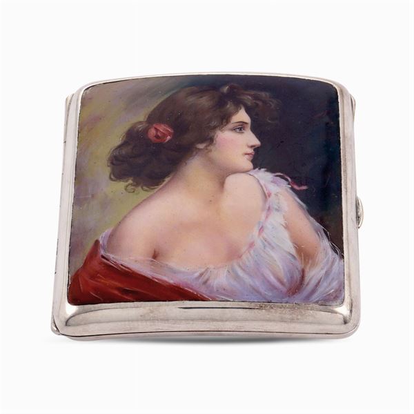 Alpacca and enamel cigarette box  (Germany, 19th-20th century)  - Auction Fine Silver & The Art of the Table - Colasanti Casa d'Aste