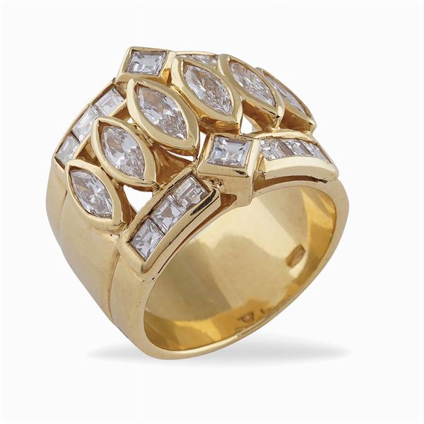 Anello a fascia in oro giallo 18kt