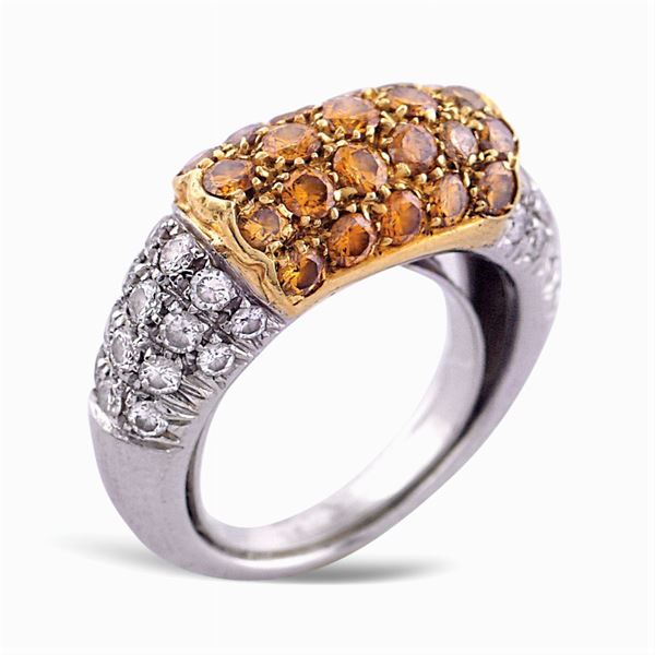 18kt white and yellow gold ring