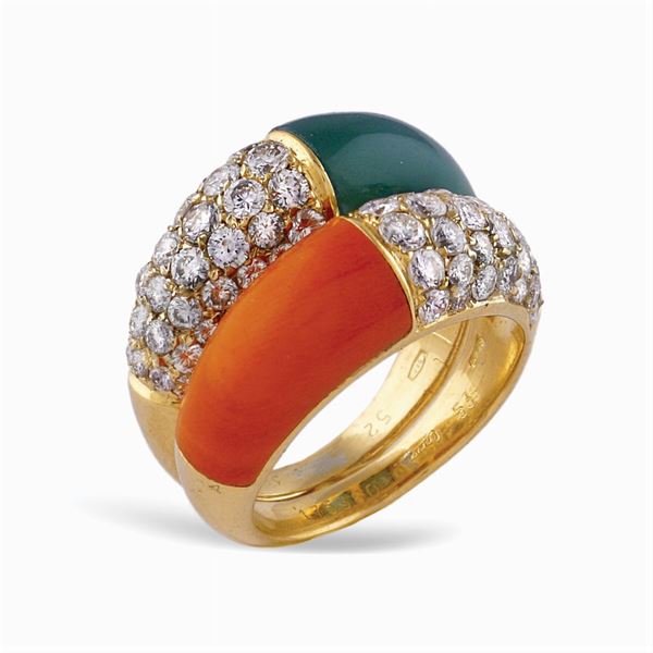 Cartier, coppia di anelli in oro giallo 18kt