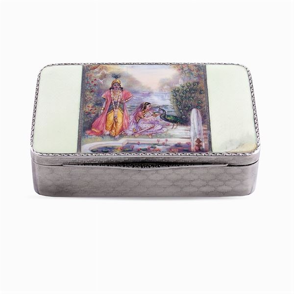 Silver, vermeil and enamel snuffbox