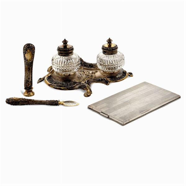 Group of silver objects (4)  (Italy, 20th century)  - Auction Fine Silver & The Art of the Table - Colasanti Casa d'Aste