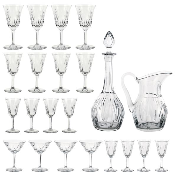 Saint Louis, servizio di bicchieri a calice in cristallo (44)  (Francia, XX Sec.)  - Asta ARGENTI E L'ARTE DELLA TAVOLA  - Colasanti Casa d'Aste