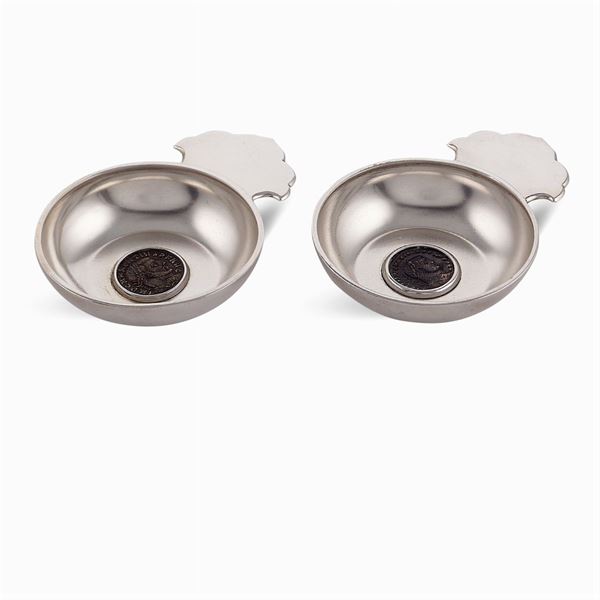 Bulgari, pair of silver ashtrays  (Italy, 20th century)  - Auction Fine Silver & The Art of the Table - Colasanti Casa d'Aste
