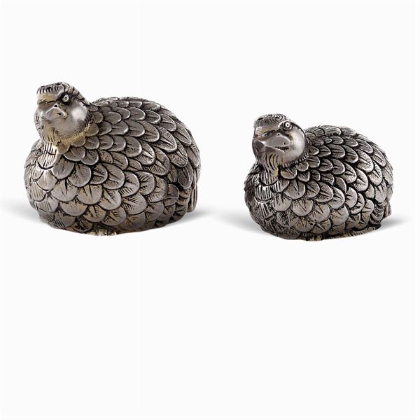 Gucci, pair of silver-plated metal gravy boats