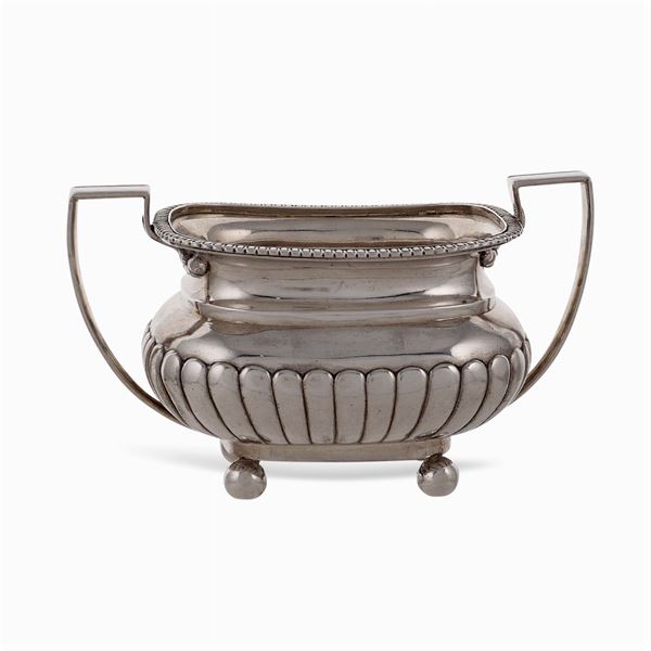 Silver sugar bowl
