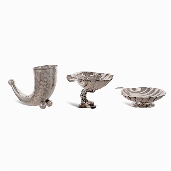 Group of silver plated metal objects (3)  (20th century)  - Auction Fine Silver & The Art of the Table - Colasanti Casa d'Aste