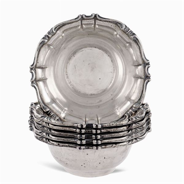 Set di 6 coppette in argento