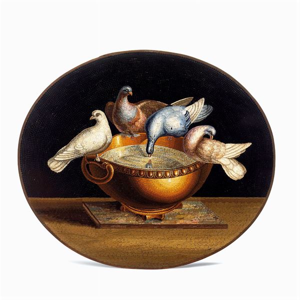 Oval micromosaic plate