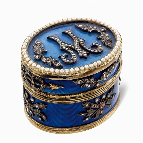 Vermeil and enamel snuffbox