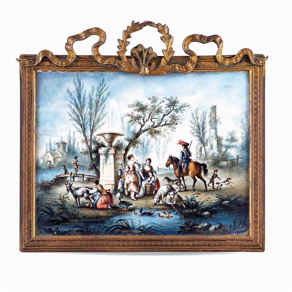Miniatura su avorio  (Francia, XIX - XX Sec.)  - Asta ARGENTI E L'ARTE DELLA TAVOLA  - Colasanti Casa d'Aste