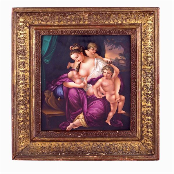Porcelain plate painted ibn polychrome  (Germany, 19th-20th century)  - Auction Fine Silver & The Art of the Table - Colasanti Casa d'Aste