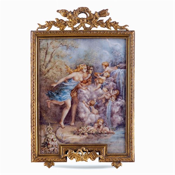 Miniatura su avorio  (Francia, XIX - XX Sec.)  - Asta ARGENTI E L'ARTE DELLA TAVOLA  - Colasanti Casa d'Aste