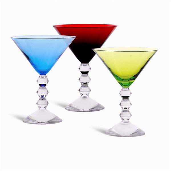 Baccarat, set di bicchieri da Martini (6)  (Francia, XX Sec.)  - Asta ARGENTI E L'ARTE DELLA TAVOLA  - Colasanti Casa d'Aste