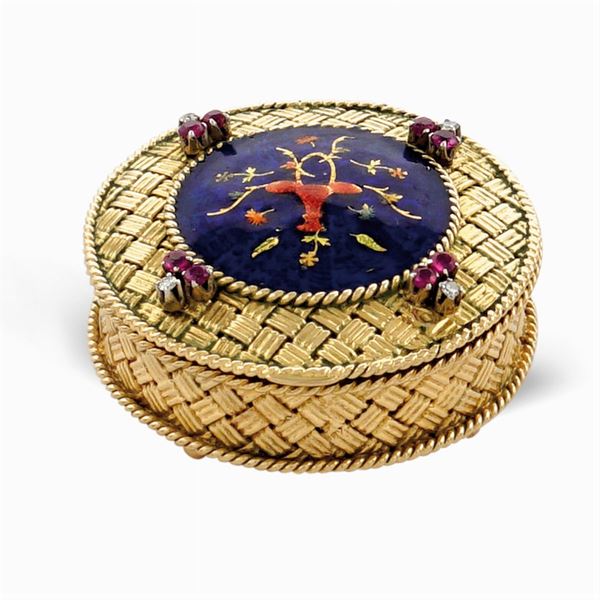 Gold pillbox  (Italy, 20th century)  - Auction Fine Silver & The Art of the Table - Colasanti Casa d'Aste