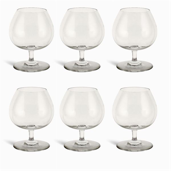 Baccarat, six tasting crystal glasses  (France, 20th century)  - Auction Fine Silver & The Art of the Table - Colasanti Casa d'Aste