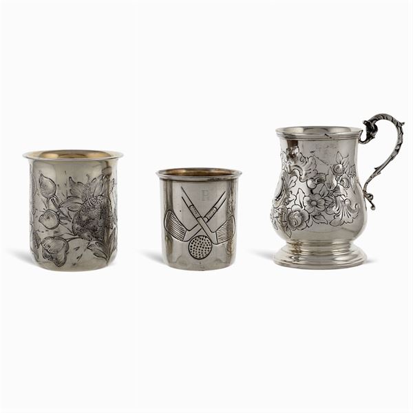 Three silver mugs  (Italy, 20th century)  - Auction Fine Silver & The Art of the Table - Colasanti Casa d'Aste