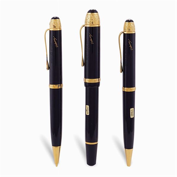 Collezione Montblanc, set tre penne Voltaire