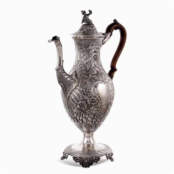 Caffettiera in argento  (Londra, Giorgio III, 1785)  - Asta ARGENTI E L'ARTE DELLA TAVOLA  - Colasanti Casa d'Aste
