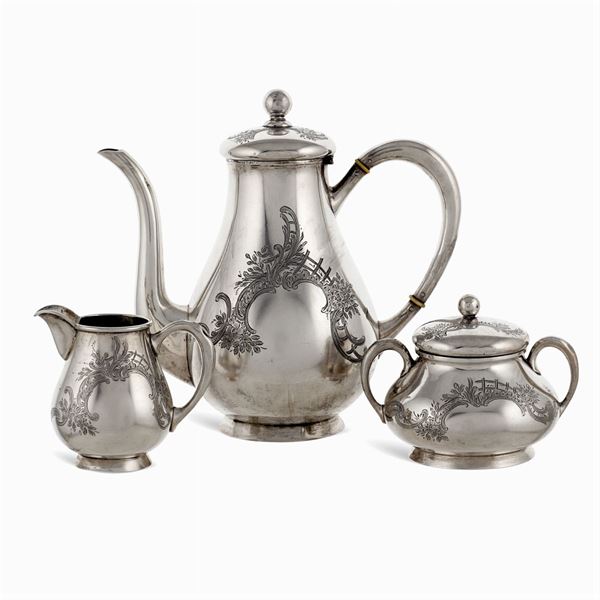 Silver coffee service (3)  (Germany, 19th-20th century)  - Auction Fine Silver & The Art of the Table - Colasanti Casa d'Aste