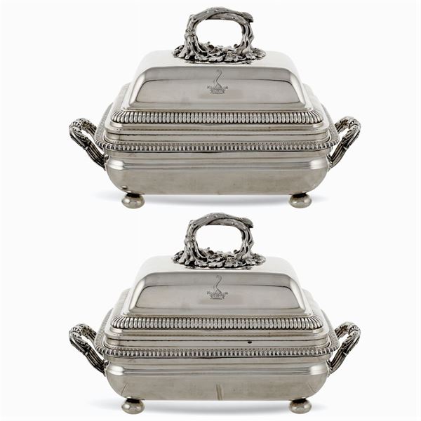 Pair of silver food warmers