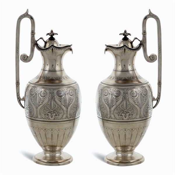 Pair of silver jugs
