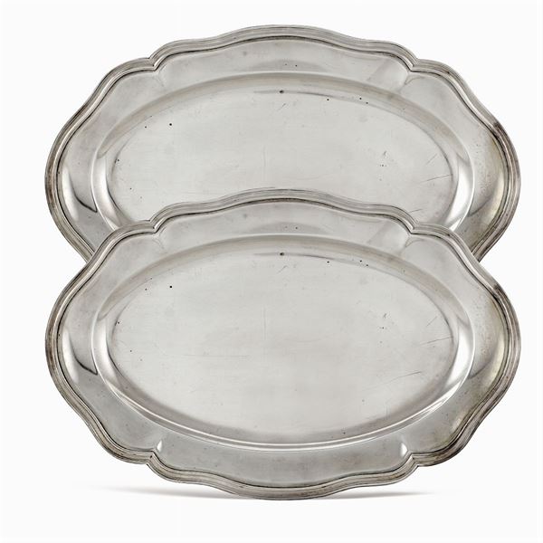 Pair of silver trays  (Italy, 20th century)  - Auction Fine Silver & The Art of the Table - Colasanti Casa d'Aste