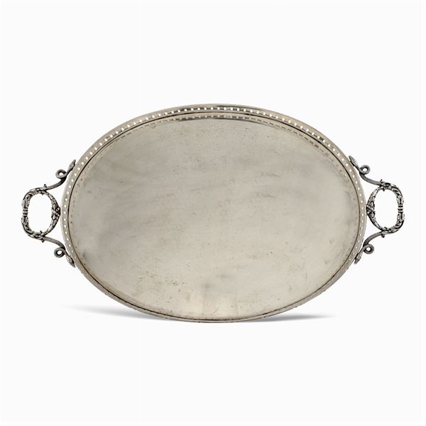 Large oval silver tray  (USA, 19th-20th century)  - Auction Fine Silver & The Art of the Table - Colasanti Casa d'Aste