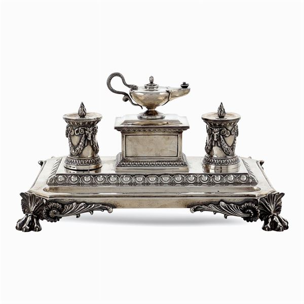 Silver inkwell