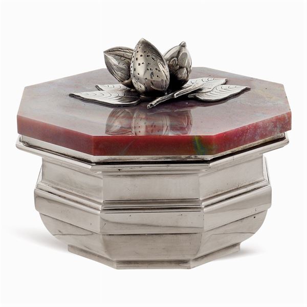 Rare silver and marble box  (Italy, 20th century)  - Auction Fine Silver & The Art of the Table - Colasanti Casa d'Aste