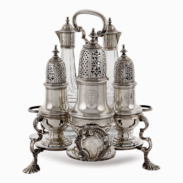 Importante oliera in argento  (Londra, Giorgio II, 1750)  - Asta ARGENTI E L'ARTE DELLA TAVOLA  - Colasanti Casa d'Aste