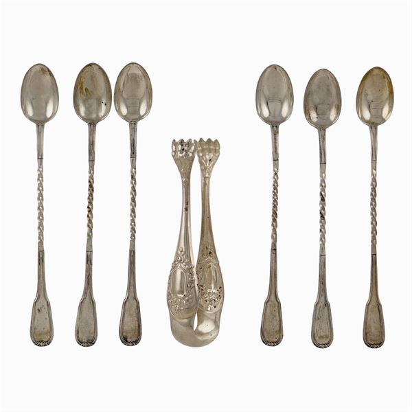 Set di dodici cucchiai da cocktail in argento  (Italia, inizio XX Sec.)  - Asta ARGENTI E L'ARTE DELLA TAVOLA  - Colasanti Casa d'Aste