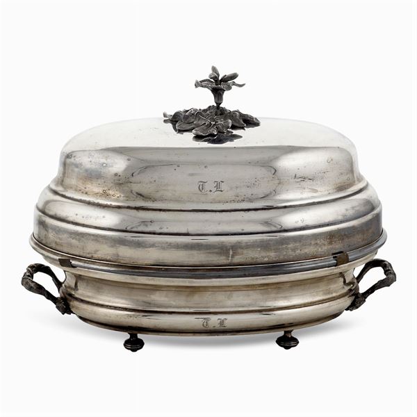 Silvered metal food warmer  (France, 20th century)  - Auction Fine Silver & The Art of the Table - Colasanti Casa d'Aste