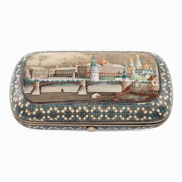 Silver and polychrome enamel snuffbox
