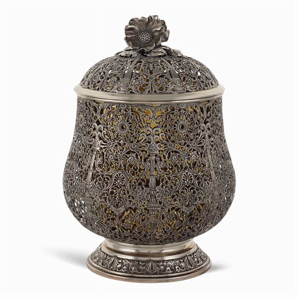 Large silver and vermeil thermal ice bucket