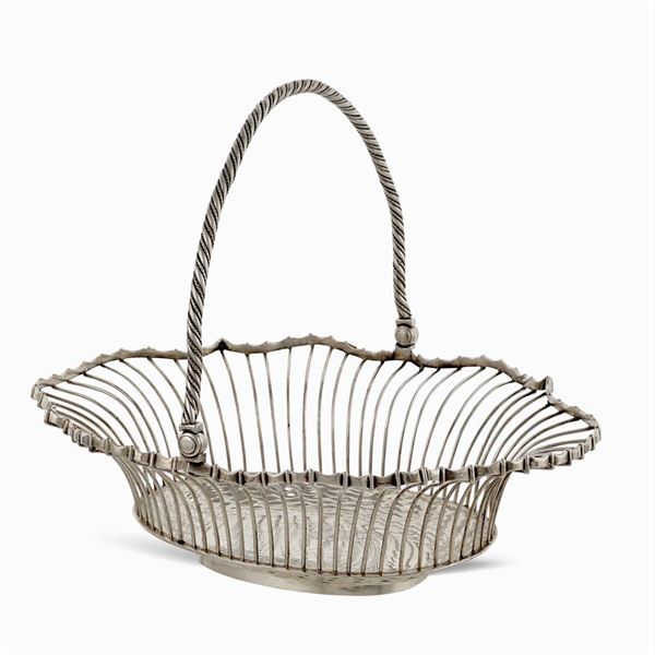 Silver basket with handle  (London, George II 1759)  - Auction Fine Silver & The Art of the Table - Colasanti Casa d'Aste