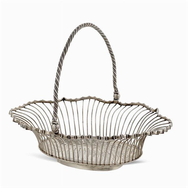 Silver basket with handle