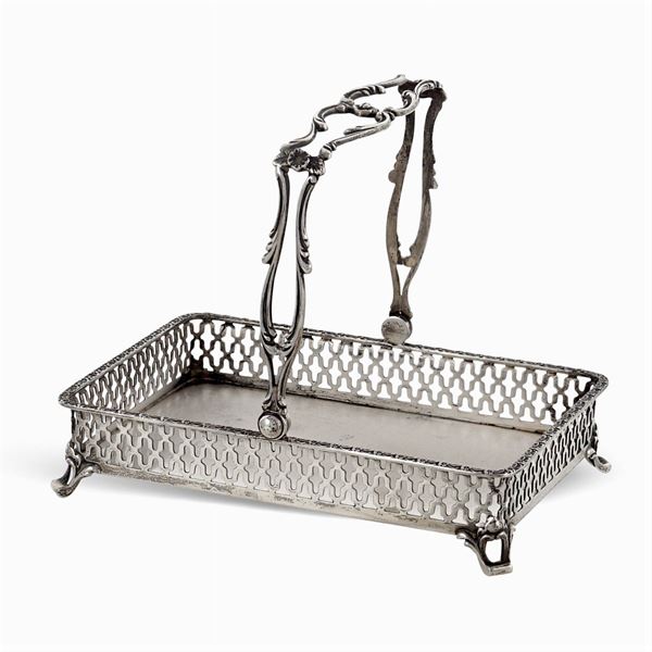 Silver basket with handle  (USA, 20th century)  - Auction Fine Silver & The Art of the Table - Colasanti Casa d'Aste
