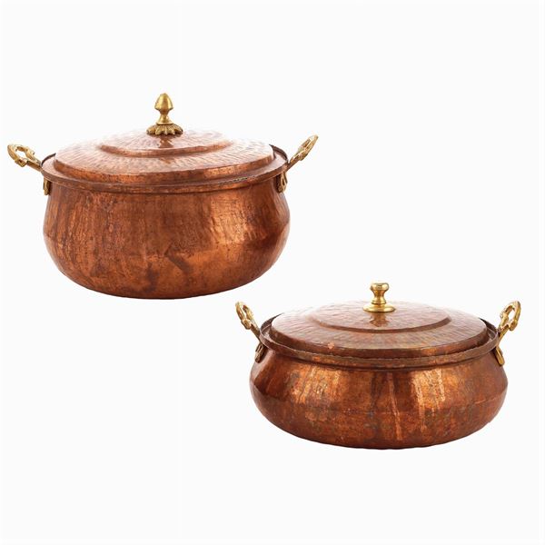 Due pentole in rame  (Italia, XX Sec.)  - Auction Fine Silver & The Art of the Table - Colasanti Casa d'Aste