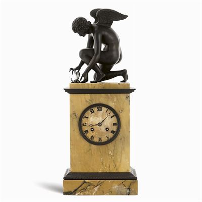 Orologio da Tavolo in Marmo e Bronzo
