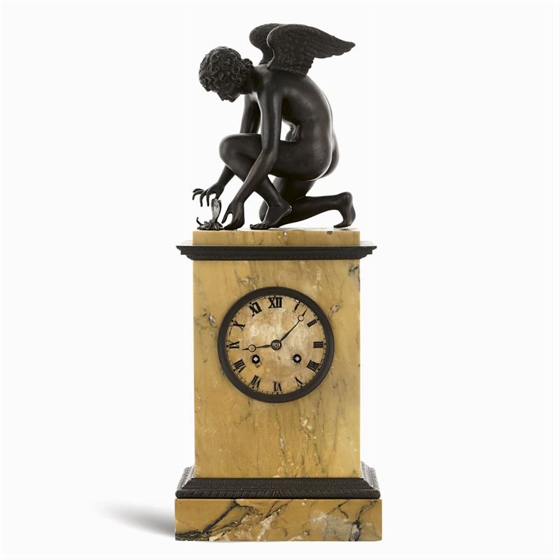 Orologio da Tavolo in Marmo e Bronzo