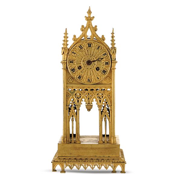 Orologio da tavolo "a la Cathèdrale"  (Francia, XIX Sec.)  - Asta FINE ART DA UNA PRESTIGIOSA DIMORA UMBRA  - Colasanti Casa d'Aste